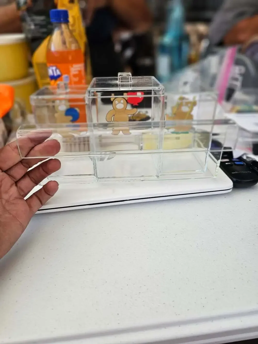 Vintage Bear Acrylic Deluxe Nursery Jar Set Tray